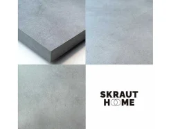 Skraut Home Buffetkast-Dressoir, Opbergkast, 210, 4 Deuren, Elektrische Haard Xxl, Industrieel Design, Cement