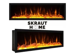Skraut Home Buffetkast-Dressoir, Opbergkast, 210, 4 Deuren, Elektrische Haard Xxl, Cement