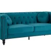 Vente-unique Bankstel 3+2-Drie- En Tweezitsbank Van Blauwgroen Velours Turner