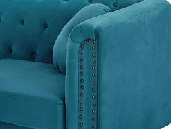Vente-unique Bankstel 3+2-Drie- En Tweezitsbank Van Blauwgroen Velours Turner