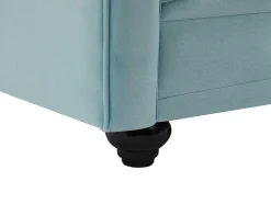 Vente-unique Bankstel 3+2-Drie- En Tweezitsbank Van Pastelblauw Velours Chesterfield