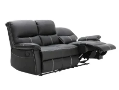 Vente-unique Bankstel 3+2-Drie- En Tweezitsrelaxbank Canby - Kunstleer - Zwart