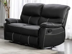 Vente-unique Bankstel 3+2-Drie- En Tweezitsrelaxbank Canby - Kunstleer - Zwart