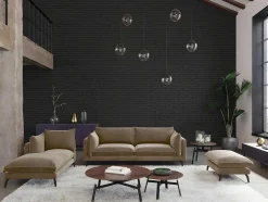Vente-unique Bankstel 3+2-Driezits- En Tweezitsbank Van Fluweel Kestrel - Beige