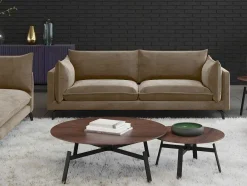 Vente-unique Bankstel 3+2-Driezits- En Tweezitsbank Van Fluweel Kestrel - Beige