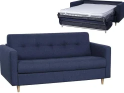Vente-unique Slaapbank Met Matras-Driezits Express Bedbank Van Stof Ganoa - Antraciet