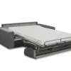 Vente-unique Speciale Modellen Zitbanken & Fauteuils-Driezits Express Bedbank Van Fluweel Calito - Antraciet - Tweepersoonsbed 140 Cm - Matras 14 Cm