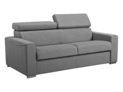 Vente-unique Speciale Modellen Zitbanken & Fauteuils-Driezits Express Bedbank Vizir Van Stof - Grijs - Slaapafmeting 140 Cm - Matras 18 Cm