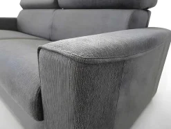 Vente-unique Speciale Modellen Zitbanken & Fauteuils-Driezits Express Slaapbank Van Stof Vizir - Grijs - Slaapafmeting Met Brede Latten 140 Cm - Matras 18 Cm