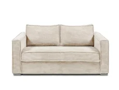 Vente-unique 2En 3-Zitsbank-Driezits Express Slaapbank Van Ribfluweel - Beige - Loreto