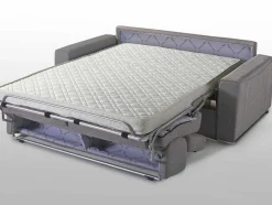 Vente-unique Speciale Modellen Zitbanken & Fauteuils-Driezits Express-Bedbank Van Stof Vizir - Grijs - Slaapafmeting 140 Cm