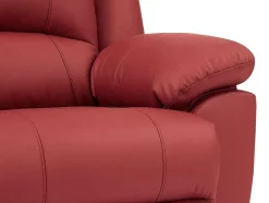 Vente-unique Set Zitbank + Fauteuil-Driezits Relaxbank En Relaxfauteuil Van Leer Aroma - Rood