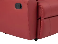 Vente-unique Set Zitbank + Fauteuil-Driezits Relaxbank En Relaxfauteuil Van Leer Aroma - Rood