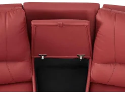 Vente-unique Set Zitbank + Fauteuil-Driezits Relaxbank En Relaxfauteuil Van Leer Aroma - Rood