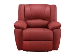 Vente-unique Set Zitbank + Fauteuil-Driezits Relaxbank En Relaxfauteuil Van Leer Aroma - Rood