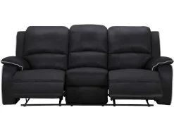 Vente-unique Set Zitbank + Fauteuil-Driezits Relaxbank En Relaxfauteuil Van Microvezel Hernani - Zwart