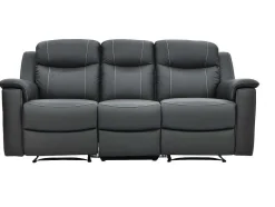 Vente-unique Relaxbanken Met Manuele Relaxfunctie-Driezits Relaxbank Evasion Van Leer - Grijs