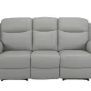 Vente-unique Relaxbanken Met Manuele Relaxfunctie-Driezits Relaxbank Evasion Van Leer - Licht Grijs