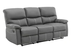 Vente-unique Aanbiedingen: Zitbank & Fauteuil-Driezits Relaxbank In Grijs Kunstleer Canby