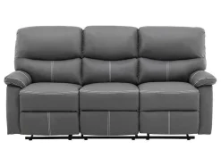 Vente-unique Aanbiedingen: Zitbank & Fauteuil-Driezits Relaxbank In Grijs Kunstleer Canby