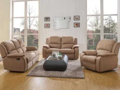 Vente-unique Relaxbanken Met Manuele Relaxfunctie-Driezits Relaxbank Microvezel Hernani - Zwart