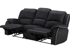 Vente-unique Relaxbanken Met Manuele Relaxfunctie-Driezits Relaxbank Microvezel Hernani - Zwart