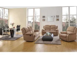 Vente-unique Aanbiedingen: Zitbank & Fauteuil-Driezits Relaxbank Microvezel Hernani - Taupe