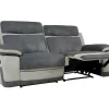 Vente-unique Relaxbanken Met Manuele Relaxfunctie-Driezits Relaxbank Van Microvezel Talca - Antraciet En Licht Grijs