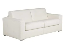 LINEA SOFA Slaapbank Met Matras-Driezits Slaapbank 100% Buffelleer Delectea Ii - Wit