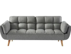 Vente-unique Scandinavisch-Driezits Slaapbank Van Stof Loeline - Gechineerd Grijs