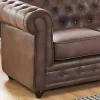 Vente-unique Zitbank-Driezitsbank Chesterfield Van Microvezel Met Vintage Look