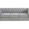 Vente-unique Zitbank-Driezitsbank Chesterfield - Fluweel - Licht Grijs