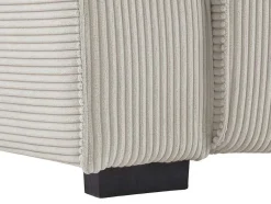 Vente-unique Aanbiedingen: Zitbank & Fauteuil-Driezitsbank En Elektrische Relaxfauteuil In Beige Ribfluweel Amelio