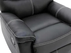 Vente-unique Set Zitbank + Fauteuil-Driezitsbank En Relaxfauteuil Canby - Kunstleer - Zwart