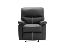 Vente-unique Set Zitbank + Fauteuil-Driezitsbank En Relaxfauteuil Canby - Kunstleer - Zwart