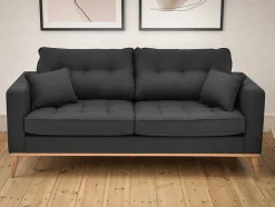 Vente-unique Scandinavisch-Driezitsbank In Antraciet Stof Kenza