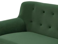Vente-unique Fluweel / Suede-Driezitsbank In Sparrengroen Fluweel Serti