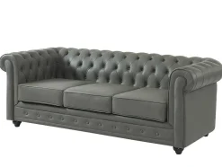 Vente-unique Chesterfield Zitbank-Driezitsbank Van Buffelleer Chesterfield - Grijs