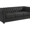 Vente-unique Chesterfield Zitbank-Driezitsbank Van Buffelleer Chesterfield - Zwart