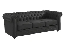 Vente-unique Chesterfield Zitbank-Driezitsbank Van Buffelleer Chesterfield - Zwart