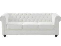 Vente-unique Chesterfield Zitbank-Driezitsbank Van Buffelleer Chesterfield - Wit