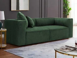 Vente-unique Designer Zitbank-Driezitsbank Van Donkergroene Stof Acace