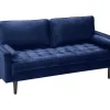 Vente-unique Driezitsbank-Driezitsbank Van Fluweel Fleuet - Donkerblauw