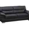 LINEA SOFA 2En 3-Zitsbank-Driezitsbank Van Leer Thibault - Zwart