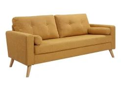 Vente-unique Scandinavisch-Driezitsbank Van Stof Met Woleffect Tatum - Geel