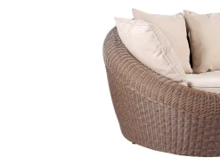 MYLIA Loungeset-Driezitsbank Voor Buiten Van Karamelkleurig Gevlochten Hars - Whiteheaven