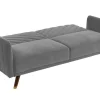 Vente-unique Klik-Klak En Bz Slaapbank-Driezitsbedbank Van Fluweel Joris - Lichtgrijs