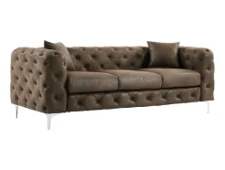 Vente-unique Chesterfield Zitbank-Driezits-Chesterfieldbank Van Microvezel Met Verouderd Leereffect Edwina