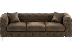 Vente-unique Chesterfield Zitbank-Driezits-Chesterfieldbank Van Microvezel Met Verouderd Leereffect Edwina