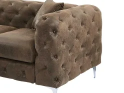 Vente-unique Chesterfield Zitbank-Driezits-Chesterfieldbank Van Microvezel Met Verouderd Leereffect Edwina